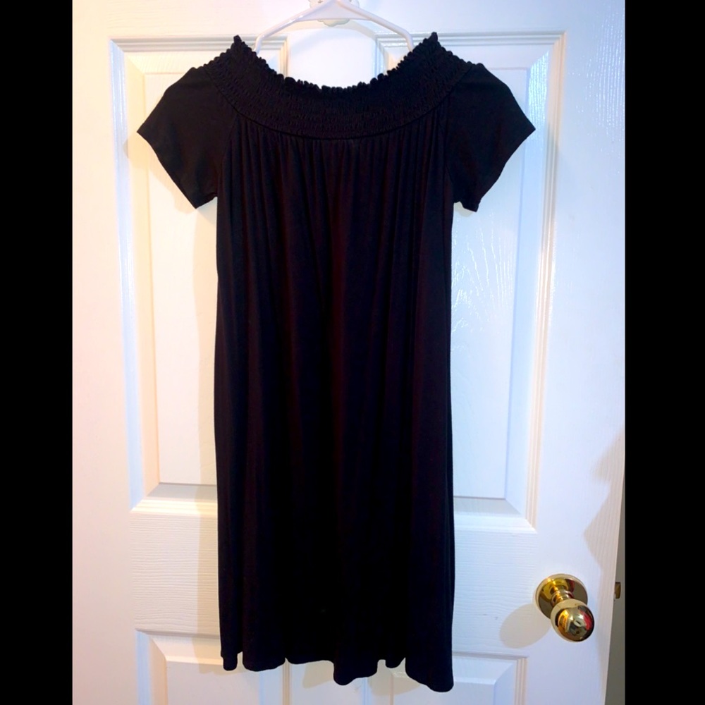 Off the shoulder black dress